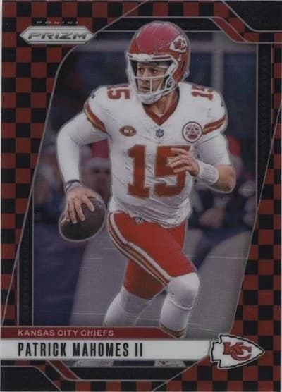 2024 Panini Prizm Football Patrick Mahomes II Black & Red Checker Prizm #138 (Kansas City Chiefs)