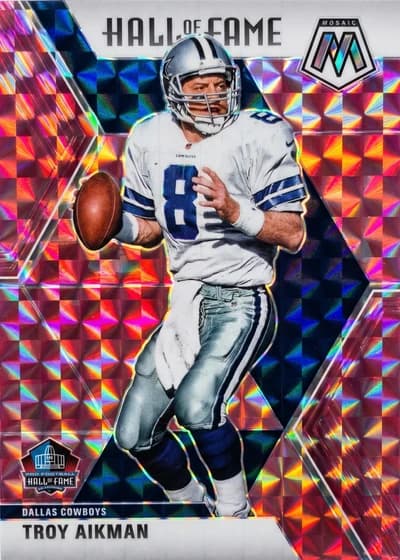 Troy Aikman 2020 Panini Mosaic Hall of Fame Camo Pink #290