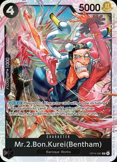 Mr.2 Bon Kurei (Bentham) - OP14-091 - Super Rare (Foil)