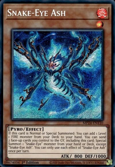Snake-Eye Ash (25th Anniversary Tin Dueling Mirrors MP24-EN110 Prismatic Secret Rare)