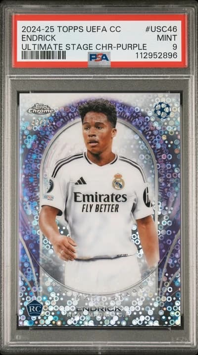 Endrick - 2024-25 Topps Chrome UEFA Club Competitions - Real Madrid Ultimate Stage Purple /75 RC PSA 9