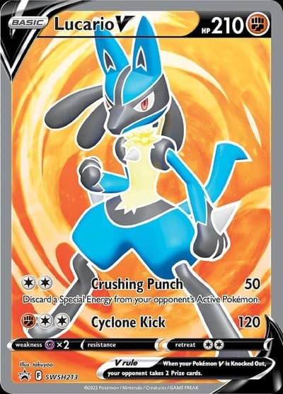 Lucario V - SWSH213 - SWSH Sword & Shield Promo Cards (SWSD)