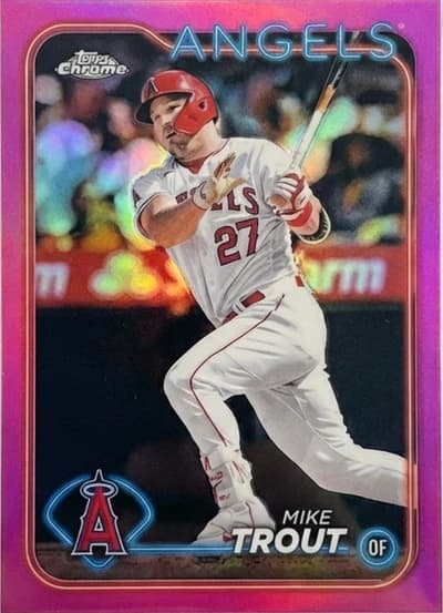 2024 Topps Chrome Baseball - Base Pink Refractor #200 Mike Trout (Los Angeles Angels)