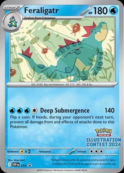 Feraligatr #213 (Illustration Contest 2024) Scarlet & Violet Promo Cards