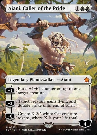 Ajani, Caller of the Pride (Foundations Borderless Mythic)