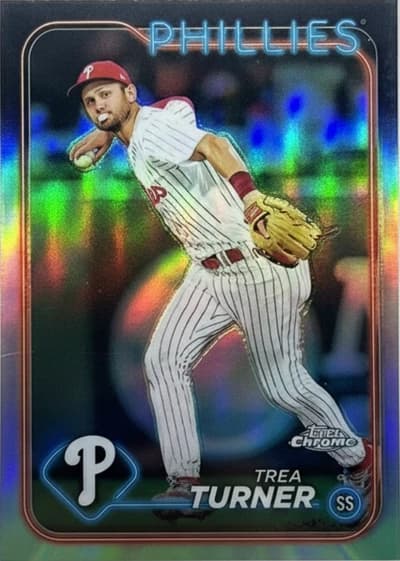 2024 Topps Chrome Baseball - Blue Refractor /150 #169 Trea Turner (Philadelphia Phillies)