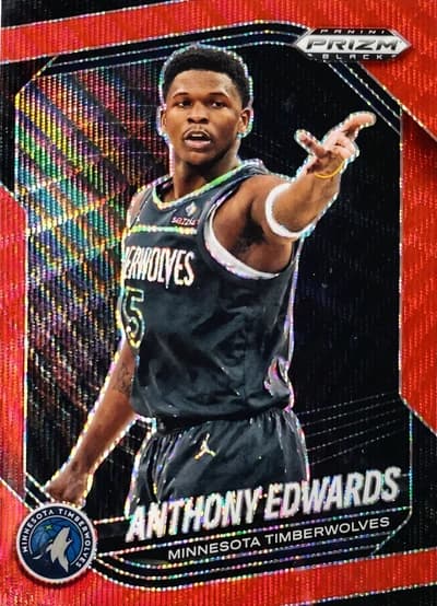 Anthony Edwards - 2024-25 Panini Prizm - Minnesota Timberwolves Black Ruby Wave Prizm #17