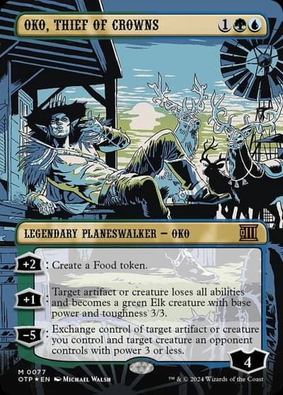 Oko, Thief of Crowns (Outlaws of Thunder Junction: Breaking News Textured Foil Mythic)