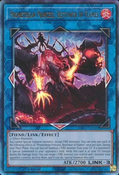 Promethean Princess, Bestower of Flames (Quarter Century Bonanza RA03-EN041 Prismatic Ultimate Rare)
