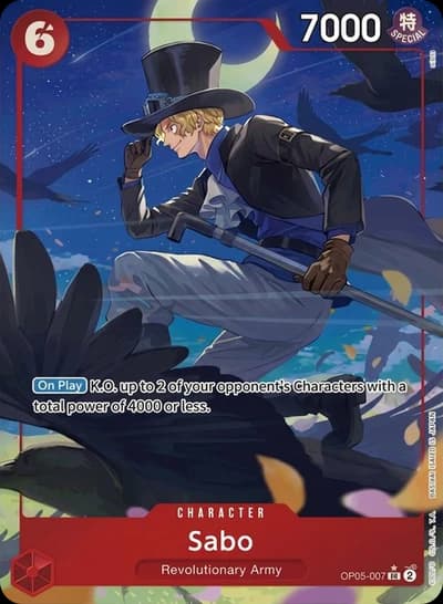 Sabo (Alternate Art) - PRB-01 OP05-007 Super Rare - Premium Booster The Best