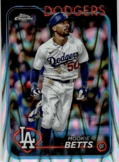 2024 Topps Chrome Baseball - RayWave Refractor #296 Mookie Betts (Los Angeles Dodgers)
