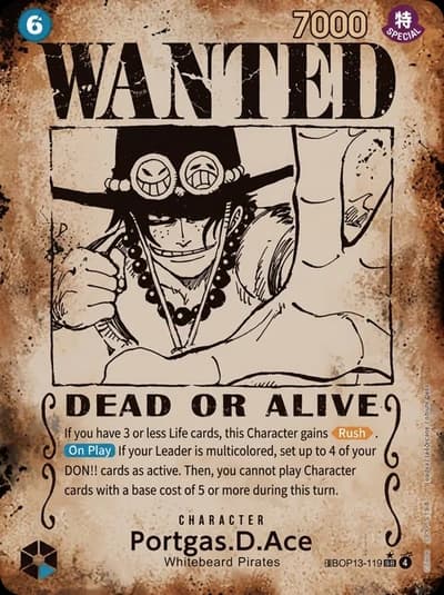 Portgas.D.Ace (119) (Wanted Poster) - OP13-119 Secret Rare - Carrying On His Will