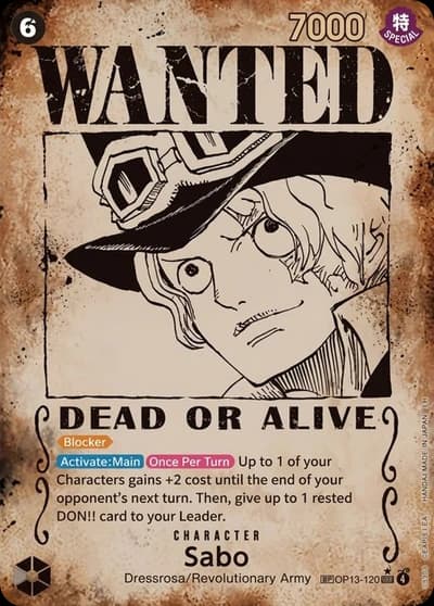 Sabo (120) (Wanted Poster) - OP13-120 Secret Rare - Carrying On His Will