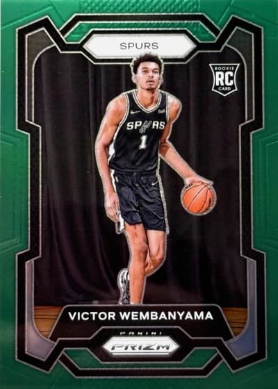 2023-24 Panini Prizm Basketball Green #136 Victor Wembanyama RC (San Antonio Spurs)