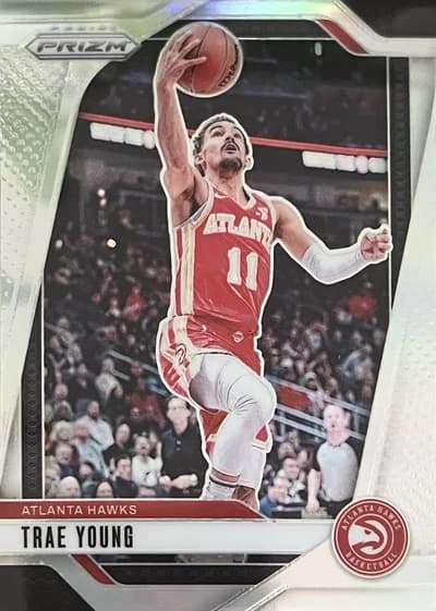 2024-25 Panini Prizm Basketball Silver Cracked Ice #84 Trae Young (Atlanta Hawks)
