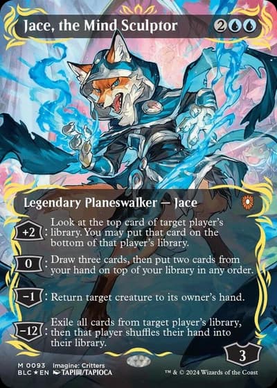 Jace, the Mind Sculptor (Commander: Bloomburrow Borderless Raised Foil Mythic)