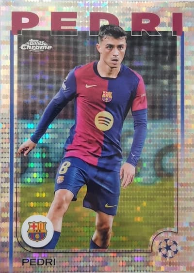 Pedri - 2024-25 Topps Chrome UEFA Club Competitions - FC Barcelona Wave Refractor SP