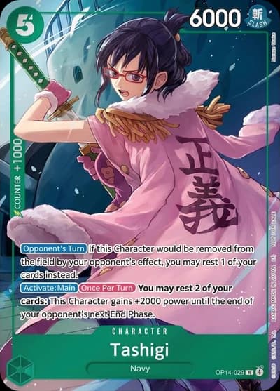Tashigi (Dash Pack) - OP14-029 - Rare (Foil)