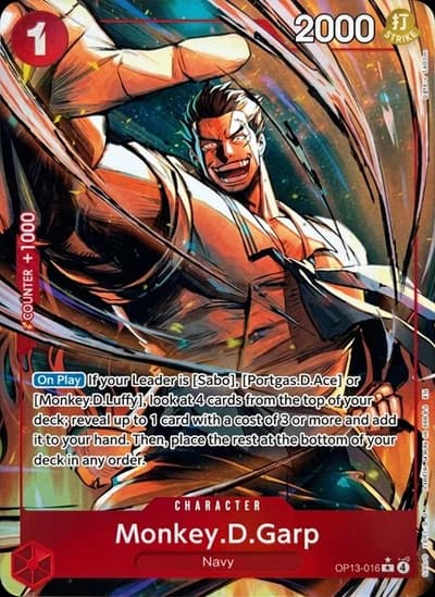 Monkey.D.Garp (Alternate Art) - OP13-016 Rare - Carrying On His Will