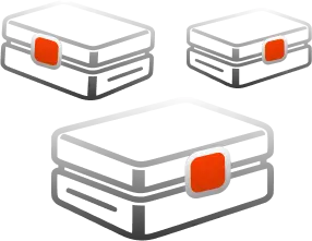 Hand selecting a colorful mystery box from a category grid